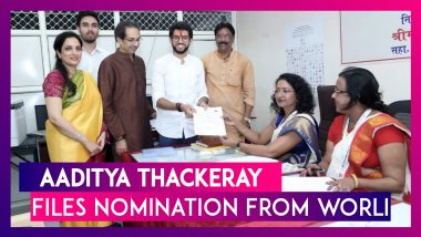Aaditya Thackeray Files Nomination From Worli Amid Massive Roadshow With Saffron Flags And Slogans