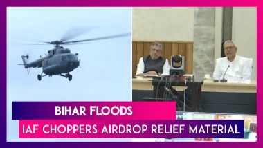 Bihar Floods: IAF Choppers Airdrop Relief Materials In Flood-Affected Patna