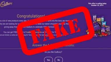 Diwali 2019: Cadbury Giving Away 1,500 Free Chocolate Baskets? Here's a Fact Check as Fake WhatsApp Message Goes Viral