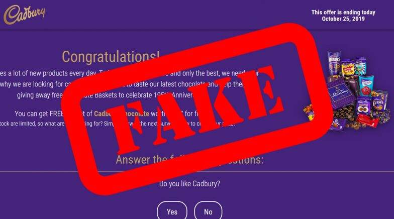 Cadbury Giving Away 1,500 Free Baskets of Chocolates to Celebrate Diwali', FAKE WhatsApp Message!