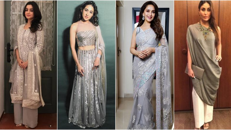 Navaratri 2019 Day 7 Colour Grey: Take Cues from Alia Bhatt, Sara Ali Khan and Others on How to Make This Dull Shade Look Festive and Fun (View Pics)