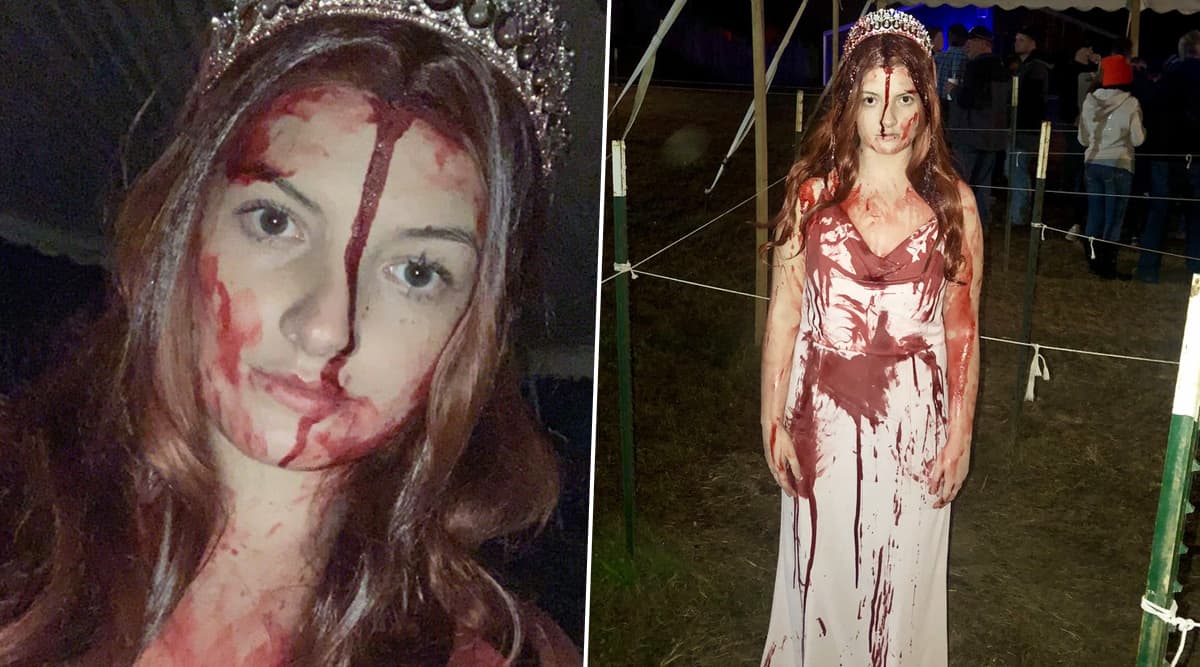 Woman Crashes Car Wearing Bloody Halloween ‘Carrie’ Costume, First Responder Presumes Her to Be Dead (View Viral Pics) Woman Crashes Car Wearing Bloody Halloween ‘Carrie’ Costume, First Responder Presumes Her to Be Dead (View Viral Pics)