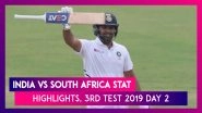 India vs South Africa Stat Highlights, 3rd Test 2019 Day 2: Rohit Sharma Hits Double Ton, SA 9/2