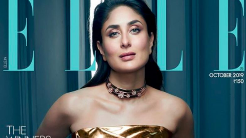 Kareena Kapoor Khan Looks Radiant as She Dazzles in a Gold Outfit on Elle India's October Cover (View Pic)