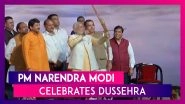 PM Narendra Modi Attends Dussehra Celebrations In Dwarka, Burns Ravana Effigy