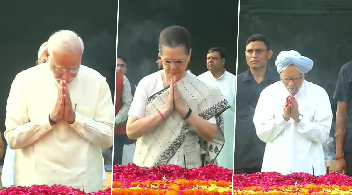 Lal Bahadur Shastri Jayanti 2019: PM Narendra Modi, Sonia Gandhi, Manmohan Singh and Other Leaders Pay Tribute to Former Prime Minister of India at Vijay Ghat Lal Bahadur Shastri Jayanti 2019: PM Narendra Modi, Sonia Gandhi, Manmohan Singh and Other Leaders Pay Tribute to Former Prime Minister of India at Vijay Ghat