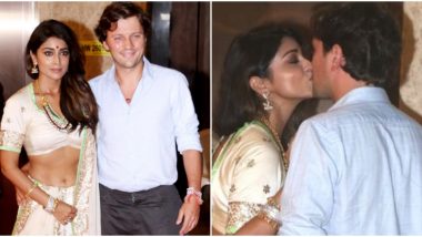 Kiss of Love! Shriya Saran and Andrei Koscheev Get Mushy at Ramesh Taurani’s Diwali Party (Watch Video)