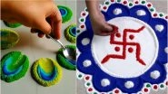 Easy Diwali 2019 Rangoli Designs to Make With Spoon: Latest Rangoli Patterns & Pookalam Designs for Deepavali That Are Quick to Make (Watch DIY Videos)