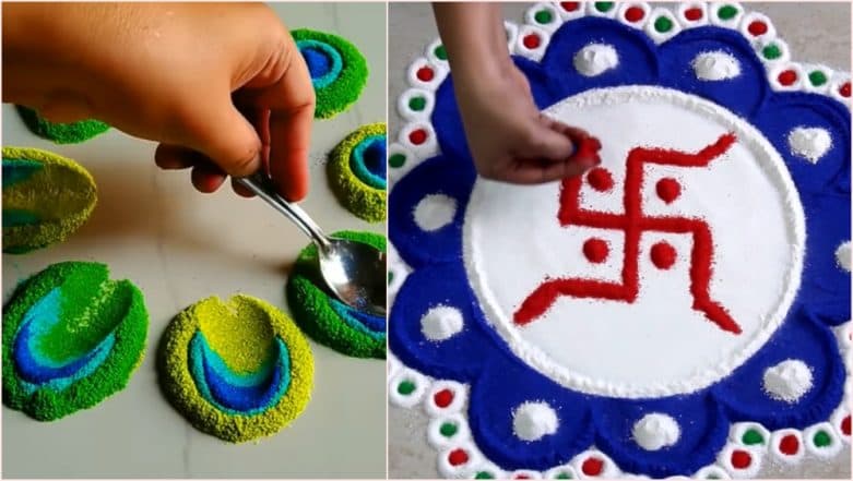 Quick Rangoli designs and pookalam patterns for Diwali 2019. 