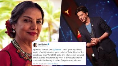 Shah Rukh Khan Gets Trolled For Posting Picture With Tilak on Diwali 2019; Shabana Azmi Comes To His Defence (View Tweet)