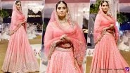 Sonam Kapoor Looks Every Bit of Beautiful in a Pink Lehenga as She Walks the Ramp for Abhinav Mishra's Show (View Pics)