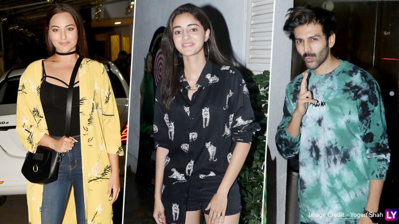 Saand Ki Aankh: Sonakshi Sinha, Ananya Panday, Kartik Aaryan and Others Attend Taapsee Pannu and Bhumi Pednekar’s Movie Screening (View Pics)