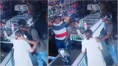 Armed Robber Kisses Old Woman’s Forehead Instead of Looting Her Money at a Brazilian Medical Store! Watch Viral Video of This Random Kind Act