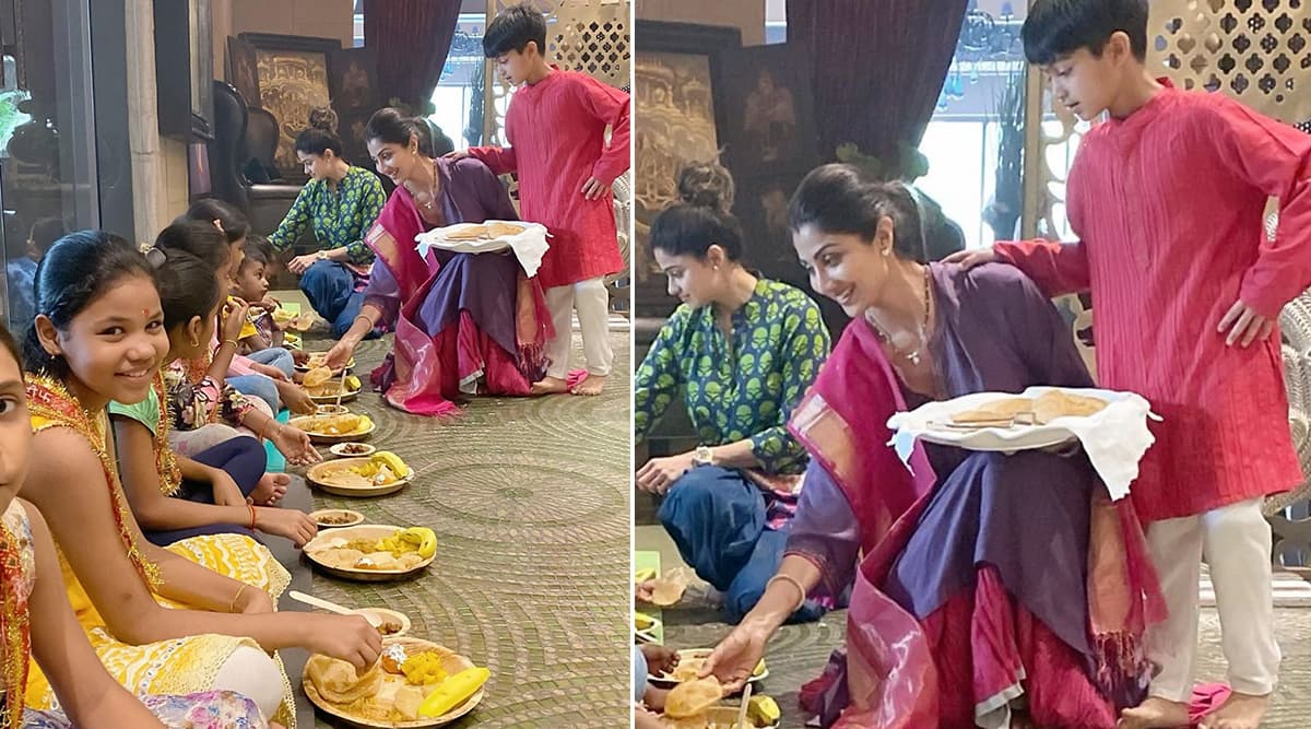 Kanjak Puja 2019: Shilpa Shetty Celebrates Kanya Poojan on Durga Ashtami With Son Vihaan and Cute Little Girls (View Pics) Kanjak Puja 2019: Shilpa Shetty Celebrates Kanya Poojan on Durga Ashtami With Son Vihaan and Cute Little Girls (View Pics)