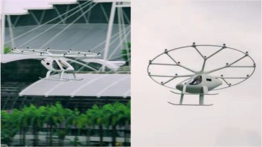 Volocopter, World’s First Flying Taxi Successfully Completes Its Manned Flight Over Singapore’s Marina Bay, Set to Grace the Sky by 2025 (Watch Video)