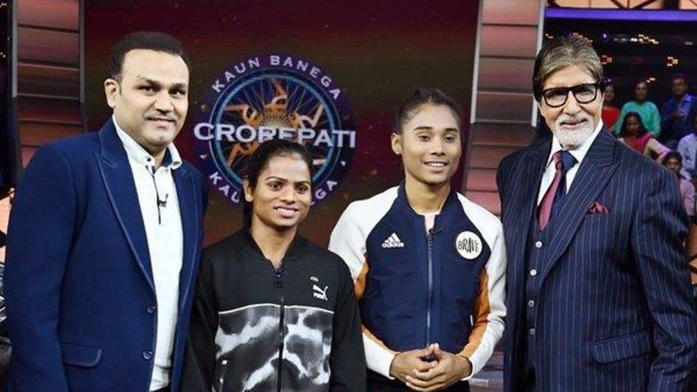 KBC 11: Amitabh Bachchan Appealed Everyone to Support Indian Athletes during Hima Das, Dutte Chand and Virender Sehwag’s Special Episode