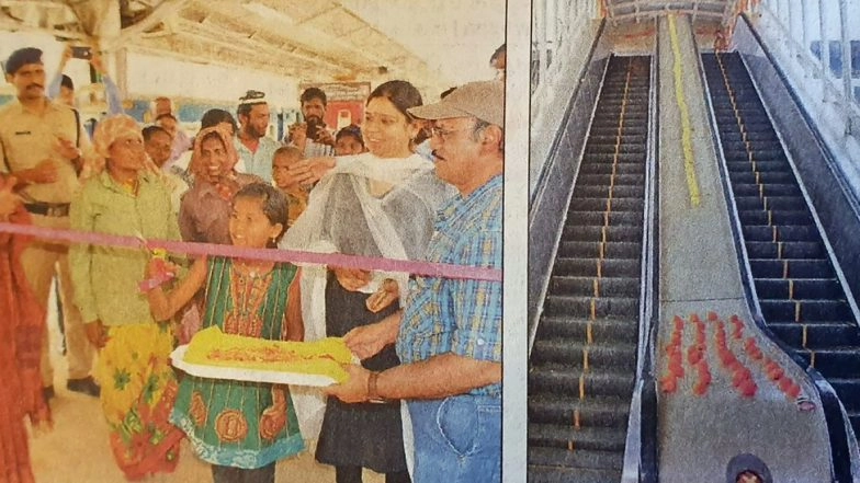 Construction Worker and Her Daughter Inaugurate New Escalator at Bengaluru Railway Station After MP's Event Cancelled Due to Prohibitory Orders; Pics Go Viral