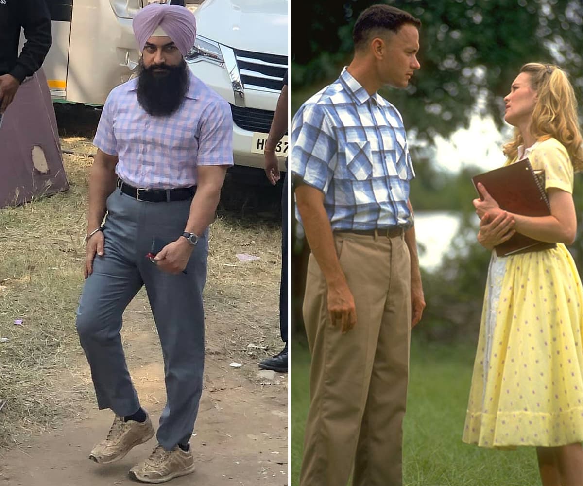 Aamir Khan in Laal Singh Chadda, Tom Hanks in Forrest Gump.