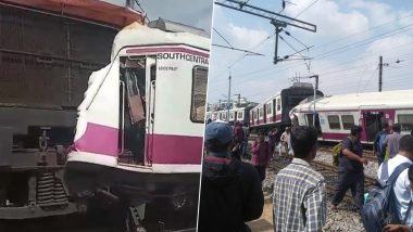 Hyderabad Train Collision: Watch Video of Lingampalli-Falaknuma Train-Hundry Express Colliding at Kacheguda Station