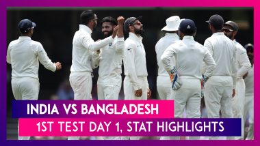 IND vs BAN Stat Highlights 1st Test 2019 Day 1: India Prove Too Heavy For Toothless Bangladesh