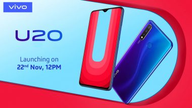 Vivo U20 Smartphone To Be Launched in India on November 22; Expected Price, Features, Specifications & More