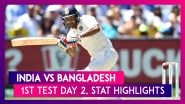 IND vs BAN Stat Highlights 1st Test 2019 Day 2: Mayank Agarwal Leaves Bangladesh Dry With Double Ton