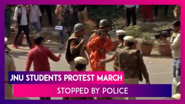 JNU Students Protest March To Parliament Stopped By Police