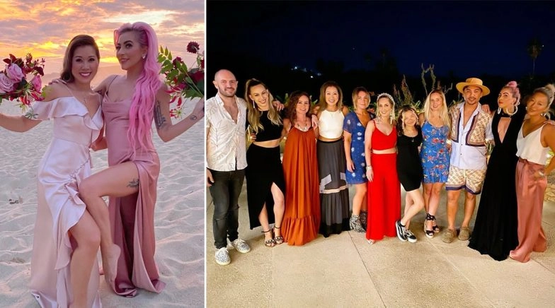 Lady Gaga Makes a Beautiful Bridesmaid for Best Friend and Makeup Artist Sarah Tanno (View Pics)