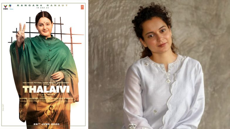 Thalaivi First Look Out! Kangana Ranaut is Unrecognizable as Jayalalithaa, Movie to Release on June 26, 2020 (Watch Video)