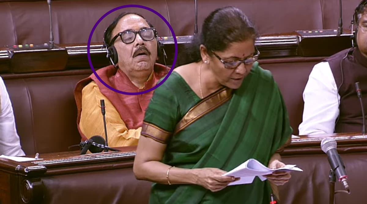 Mahendra Nath Pandey Sleeps During Nirmala Sitharaman's Speech in Rajya Sabha Over Economic Slowdown, Netizens Troll BJP MP Mahendra Nath Pandey Sleeps During Nirmala Sitharaman's Speech in Rajya Sabha Over Economic Slowdown, Netizens Troll BJP MP