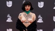 Chile Musician Mon Laferte Exposes Her Breasts at the 2019 Latin Grammys with a Message Protesting Rape