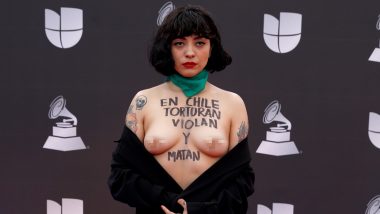 Chile Musician Mon Laferte Exposes Her Breasts at the 2019 Latin Grammys with a Message Protesting Rape