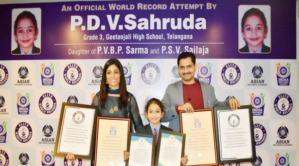 Hyderabad 8-Year-Old Girl Sahruda Sets Two World Records in Different Disciplines