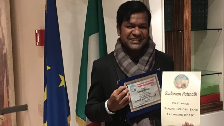 Sudarsan Pattnaik Becomes First Indian to Win Italian Golden Sand Art Award 2019 (View Pic)