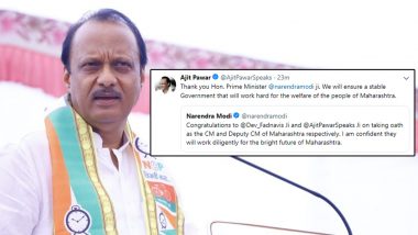 Maharashtra Political Twist: Ajit Pawar Thanks PM Narendra Modi And BJP Leaders on Twitter, Refuses to Return to NCP