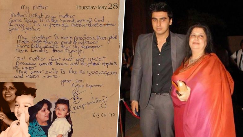 Arjun Kapoor's Throwback Picture of a Handwritten Poem For His Late Mother Will Get You Teary-Eyed (View Tweets)