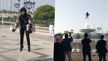 Humans to Fly Like Birds? British Inventor Richard Browning Amuses People by Flying a Jet Suit in Saudi Arabia (Watch Video)
