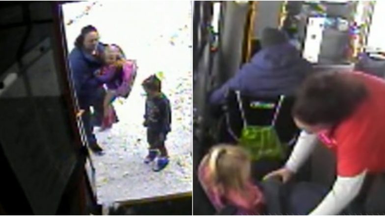 Kind Bus Driver Stops To Save Children Walking Barefoot in Freezing Temperatures in Wisconsin (Watch Video)