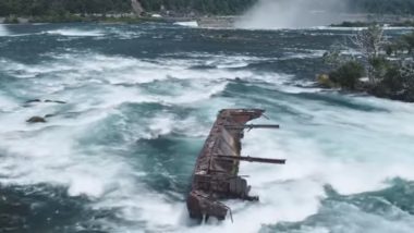 Century-Old Boat Stuck Above Niagara Waterfalls Dislodged by Storms On Halloween (Watch Video)