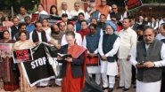 Sonia Gandhi, Rahul Gandhi Lead Congress Protest Under BR Ambedkar Statue on 70th Constitution Day