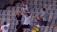 David Warner&rsquo;s Six During Australia vs Pakistan 3rd T20I Caught Brilliantly by a Man Sitting In Stands of Perth Stadium (Watch Video)