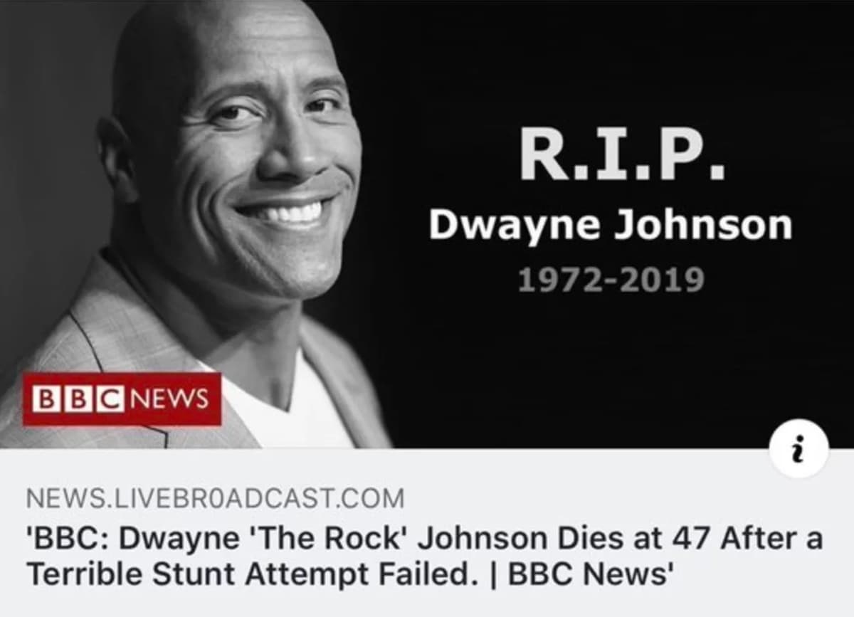 Dwayne Johnson's Death Hoax Takes Over Social Media! Fans Shocked as ...