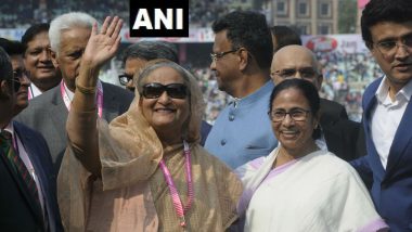 India vs Bangladesh, Day-Night Test 2019: Sheikh Hasina, West Bengal CM Mamata Banerjee Ring Customary Eden Bell with BCCI President Sourav Ganguly