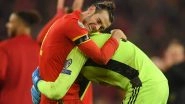 Gareth Bale Takes a Jibe at Real Madrid by Posing With Controversial Flag After Wales Qualify for Euro 2020 (Watch Video)