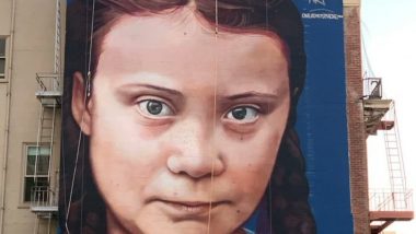 Climate Activist Greta Thunberg Gets a Four-Storey-High Mural in San Francisco (Watch Video)