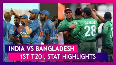 India vs Bangladesh Stat Highlights, 1st T20I 2019: BAN Record First Ever T20I Victory Over IND