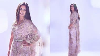 Isha Ambani Looks Divine In A Dainty Lilac Saree By Abu Jani And Sandeep Khosla - View Pics