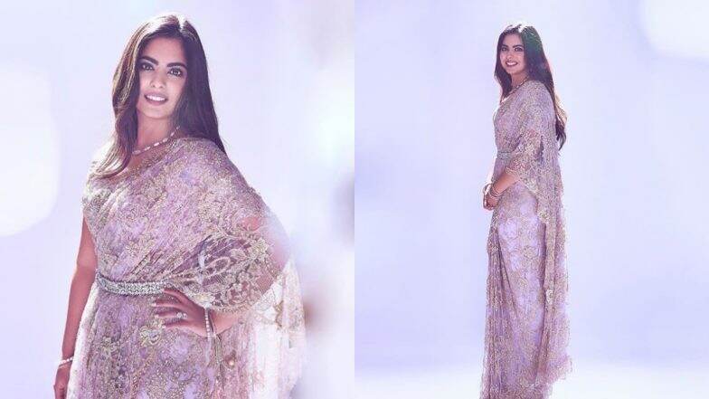 sequin saree isha ambani
