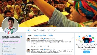 Jyotiraditya Scindia Removes Congress Identity From Twitter Bio, Then Issues Clarification