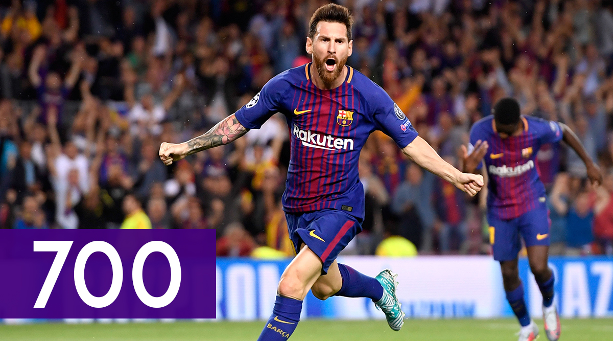 UEFA Champions League 2019-20: Lionel Messi Toasts 700 ...